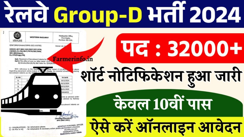 Railway Group D Vacancy 2024 : Railway Group D Recruitment 32000+ Posts Notification Released, See Full Details Here